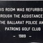 Metal plaque with dedication inscription