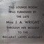 Metal plaque with dedication inscription