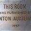 Metal plaque with dedication inscription