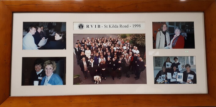 Five coloured photos of staff in or around St Kilda Road