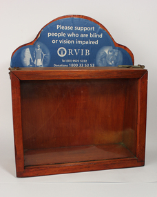 Wooden square with plastic wall and signboard