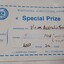 Certificate for special prize at show