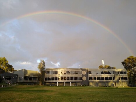 Rainbow over Glenferrie Road building