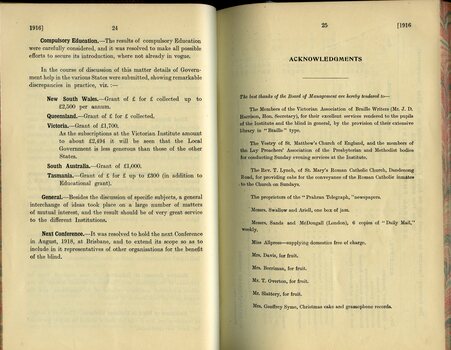 Conference of Managers condensed report and Acknowledgements