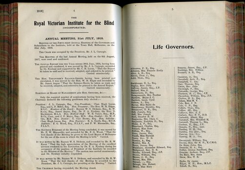 Annual General Meeting minutes and List of Life Governors