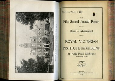 Image of St Kilda Road building and front cover of annual report