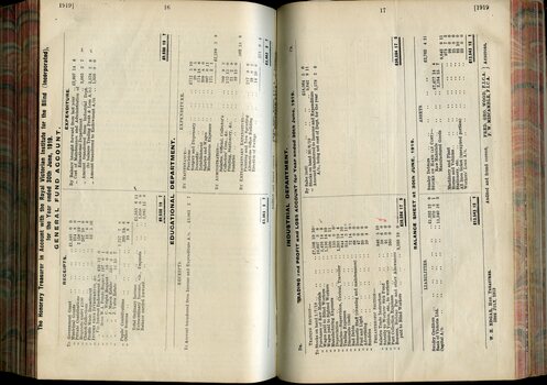 General Account, Educational and Industrial Departments and balance sheet