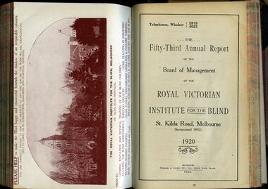 Picture of St Kilda Road building and front page of annual report