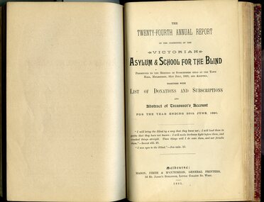 Front cover of Annual General Meeting, Board of Management report and subscriber list
