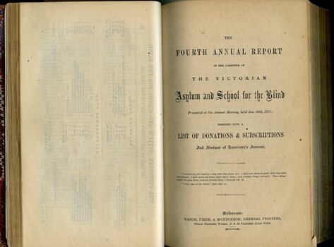 Front page of Board of Management report to subscribers