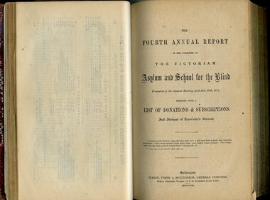 Front page of Board of Management report to subscribers