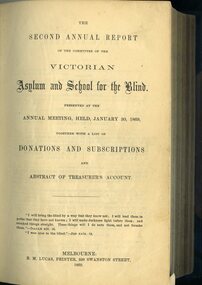 Front page of Board of Management report to subscribers