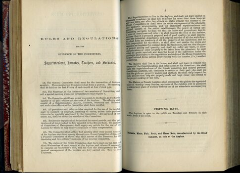 Rules and Regulations of Institute for Superintendent, Inmates, Teachers and Servants