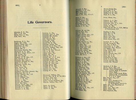 Life Governorships awarded – a consecutive list