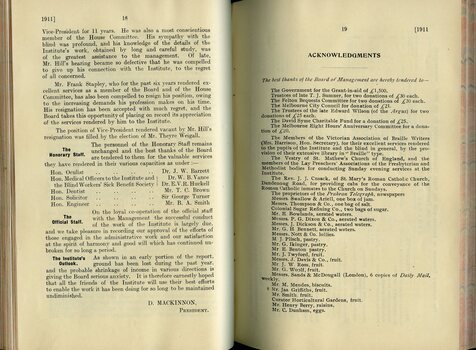 Board of Management report to public subscribers and Acknowledgements