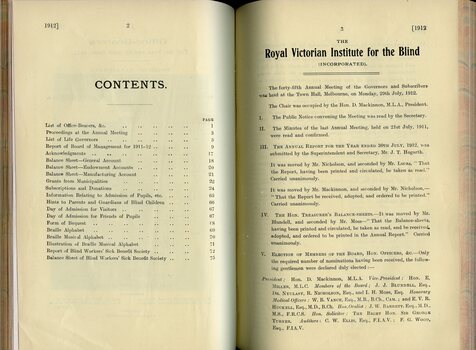 Contents page and Minutes from Annual General Meeting