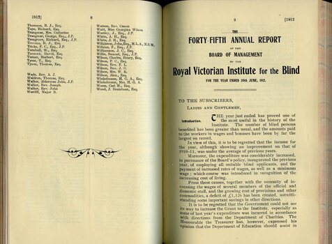 List of Life Governors and Board of Management report to public subscribers