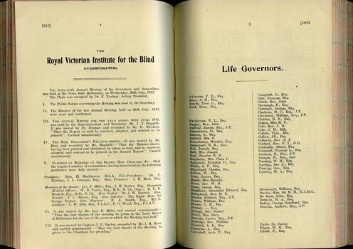 Minutes from the Annual General Meeting and Life Governorships awarded – a consecutive list
