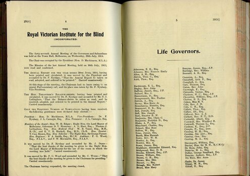 Minutes from the Annual General Meeting and Life Governorships awarded – a consecutive list