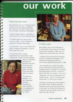 Profile of a library client and audio manager on the role of talking books