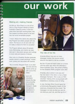 Profile of day centre worker and a client who pursued her love of dressage competition
