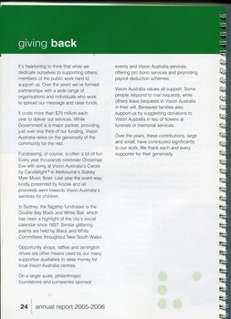 Overview of the various fundraising groups who help fund Vision Australia services