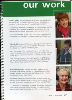 Profile of three volunteers who undertake different roles at different VA centres