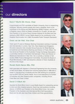Image of and information on the Directors and any positions held
