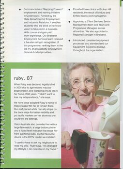 Profile of Ruby and how adaptive technology and occupational therapy helped her adjust to loss of eyesight