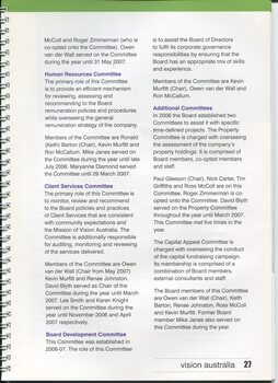 Corporate governance information including committee structure