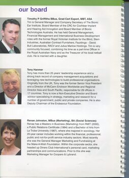 Image of and information on the Directors and any positions held