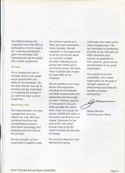 Outline of aims of the new organisation from the CEO