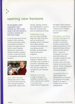 Overview of services provided by the organisation