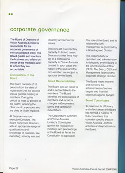 Corporate governance information including committee structure