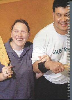 Tammy-Jo Sheehan and David Truong with their swish bats