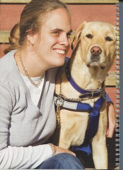 Penny Stevenson with her seeing eye dog Winter