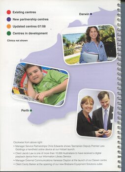 Vanessa Clayton (Darwin), Jacob Law (Perth), Chris Edwards and Lara Giddings images above a map of Australia