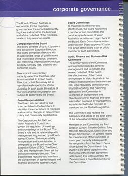 Corporate governance information including committee structure