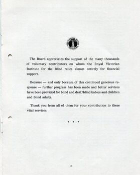 Acknowledgement of charitable donations throughout the year