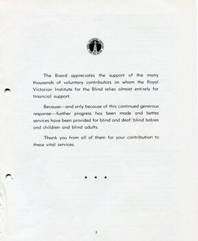 Acknowledgement of charitable donations throughout the year