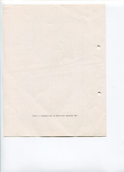 Blank white page with printer information at the base of the page
