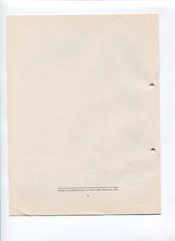 Blank white page with printer information at the base of the page