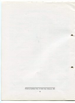 Blank white page with printer information at the base of the page