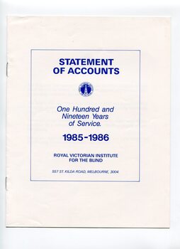 Front page of blue writing on white background