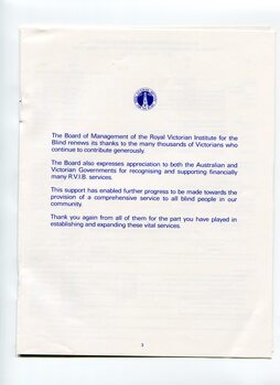 Acknowledgement of charitable donations throughout the year