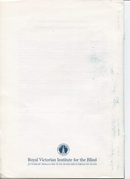 Blank white page with RVIB information at the base of the page