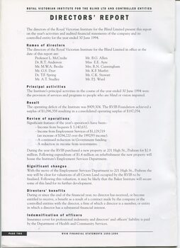 Directors report including names of directors and significant changes
