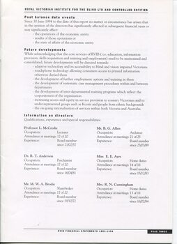 Directors report including names of directors and significant changes