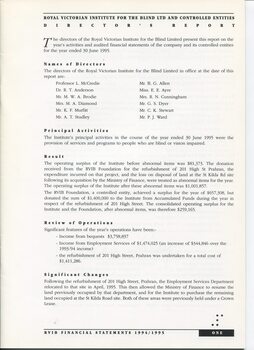 Director’s report including names of directors and significant changes