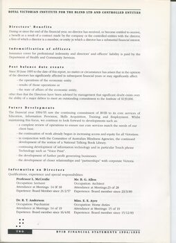 Director’s report including names of directors and significant changes